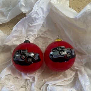 Classic Car Red Holiday Ornaments